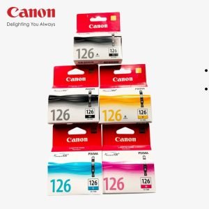 Kit Tintas Canon CLI-126 Original BK C M Y GY para PIXMA MG5220 MG6120 MG6220 IP4820 IP4920