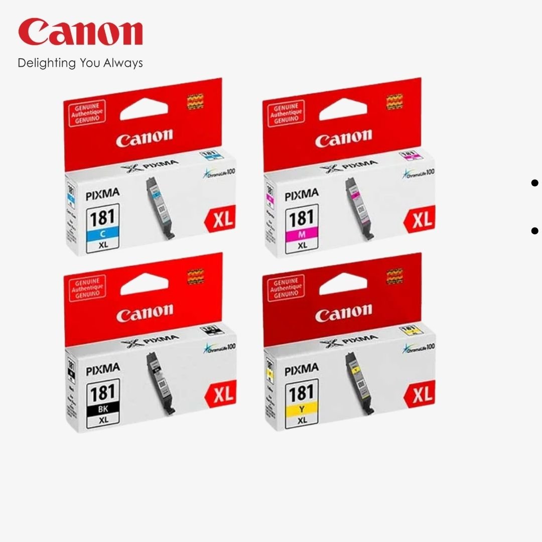 Kit Tintas Canon CLI-181XL Original BK C M Y para PIXMA TS5010 TS6010 TS8010 TS9010 TR7510