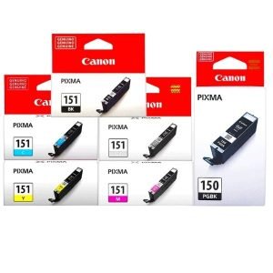 Kit Tintas Canon PGI-150BK + CLI-151 Original para PIXMA MG5410 MG5510 MG6310 MG6410 MG7110 iP7210