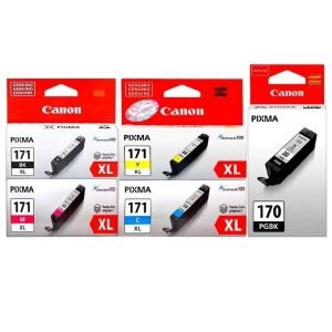 Kit Tintas Canon PGI-170XL + CLI-171XL Original para PIXMA MG5710 MG6810 MG7710 TS5010 TS6010 TS8010 TS9010