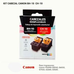 Pack Cabezales Canon BH-10 Negro + CH-10 Color Original para PIXMA G2160 G3160 G3170 GX1060 GX2060