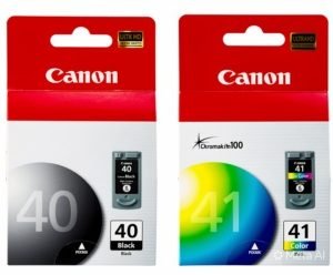 Pack Tintas Canon PG-40 Negra + CL-41 Tricolor Original para PIXMA IP1800 IP1900 MP140 MP210 MP220