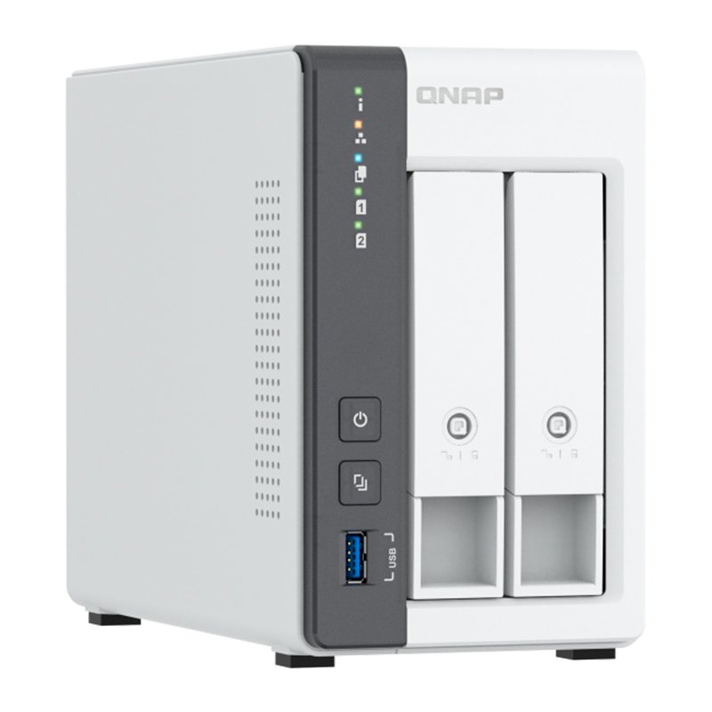 Servidor NAS QNAP TS-216G, ARM Cortex A55 4C/2GHz, 4GB RAM (On-Board), Bahias: 2×3.5” SATA